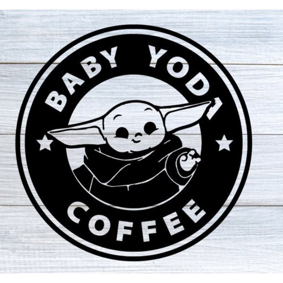 3 in baby yoda coffee decal 3.5 in design for coffee mugs - Picture 1 of 1